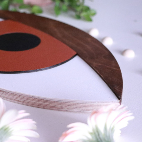 Oko 3D terakota orzechowa powieka