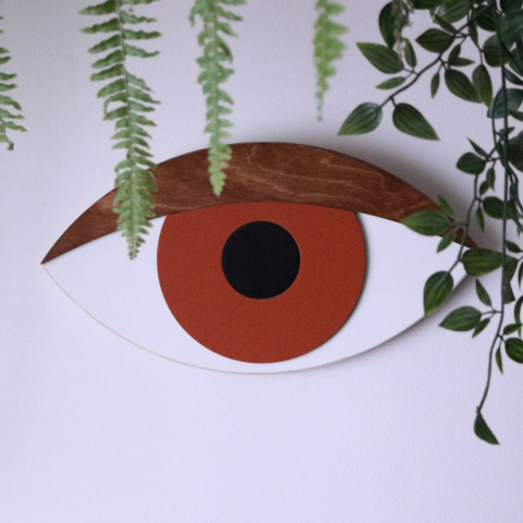 Oko 3D terakota orzechowa powieka