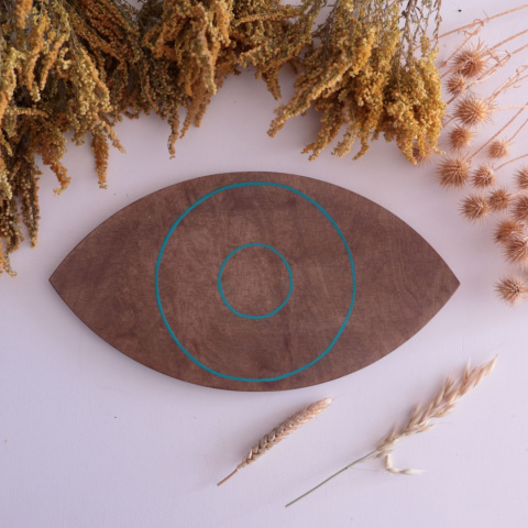 Oko natural dąb z turksusową kreską Oko natural dąb z turksusową kreską