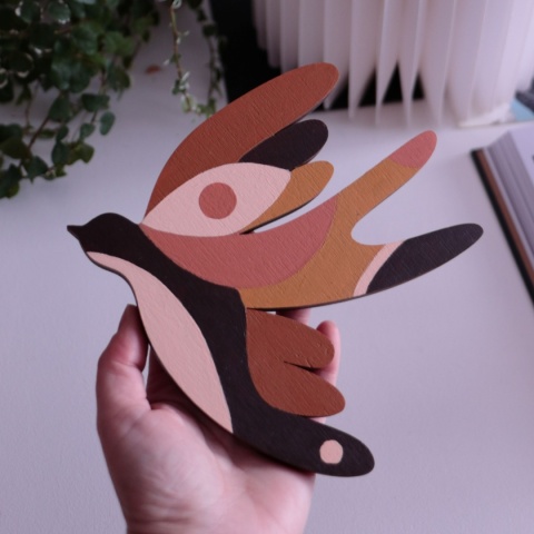 Jaskółki drewniany dekor/ art 34